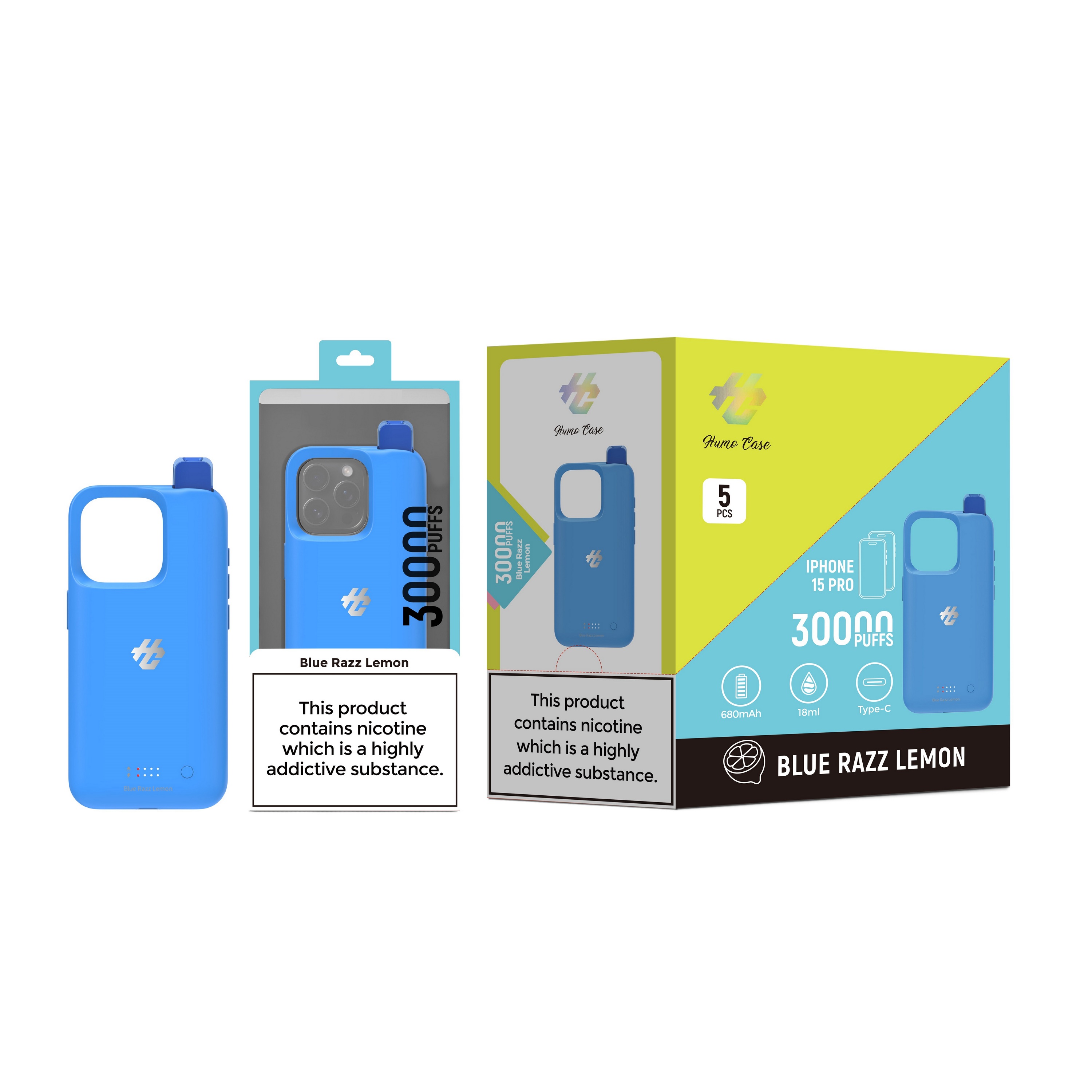 Humo Case iPhone 15 Pro Phone Case Vape 30K Disposable 5%, humocase